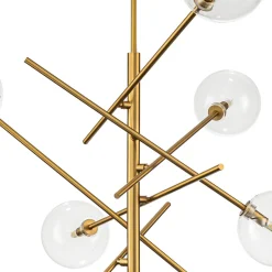Celestial Glass Globe Sputnik Chandelier - Adjustable Linear Arm