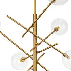 Celestial Glass Globe Sputnik Chandelier - Adjustable Linear Arm
