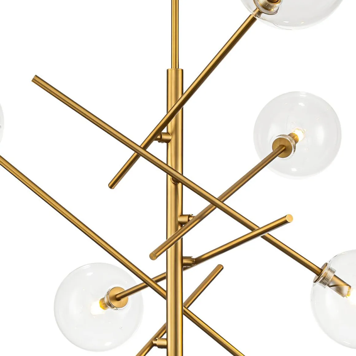 Celestial Glass Globe Sputnik Chandelier - Adjustable Linear Arm