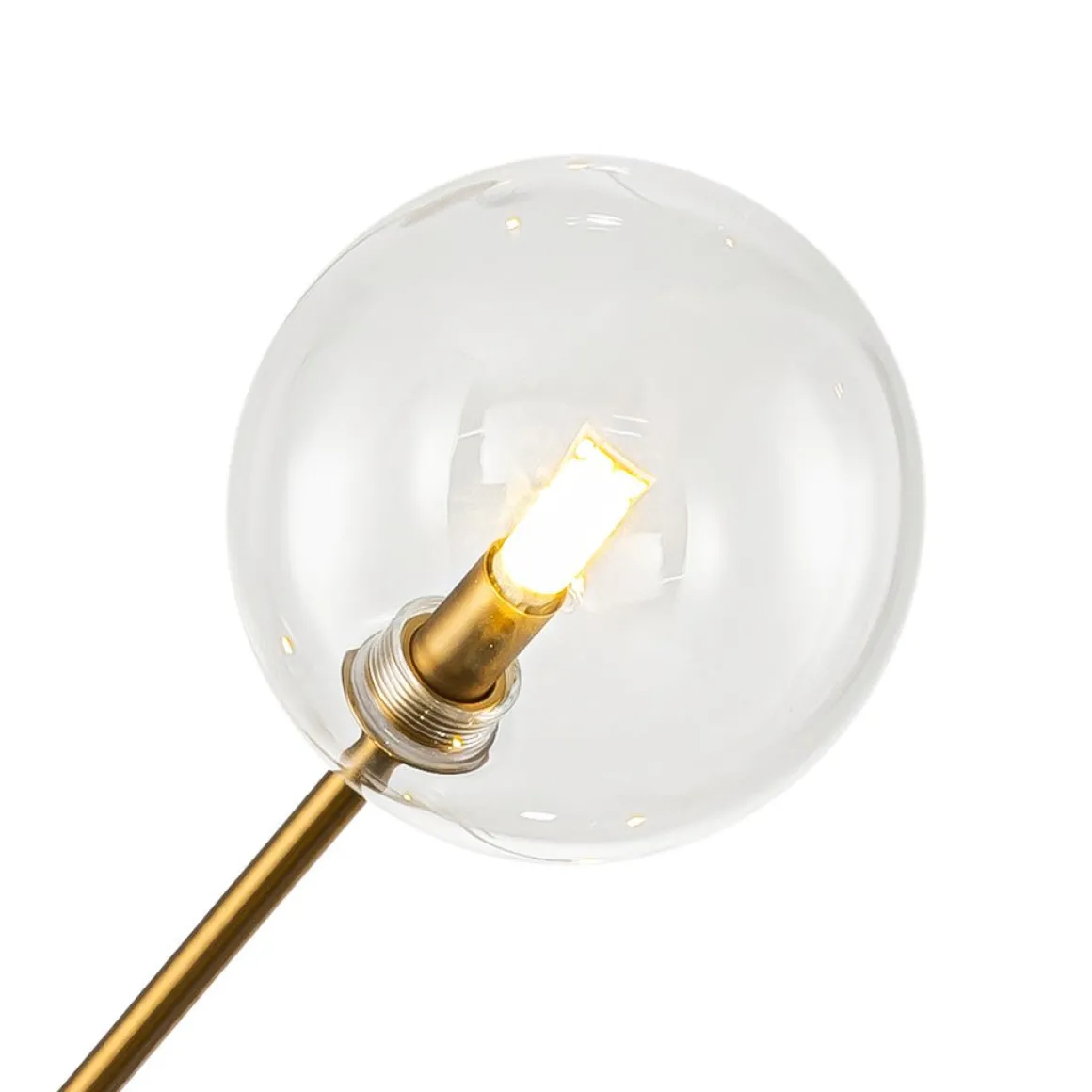 Celestial Glass Globe Sputnik Chandelier - Adjustable Linear Arm