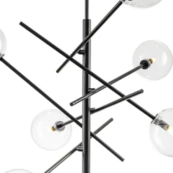 Celestial Glass Globe Sputnik Chandelier - Adjustable Linear Arm