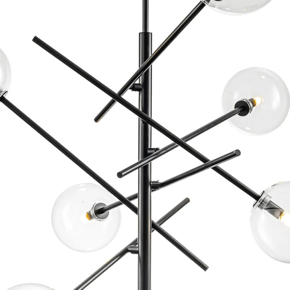 Celestial Glass Globe Sputnik Chandelier - Adjustable Linear Arm