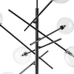 Celestial Glass Globe Sputnik Chandelier - Adjustable Linear Arm