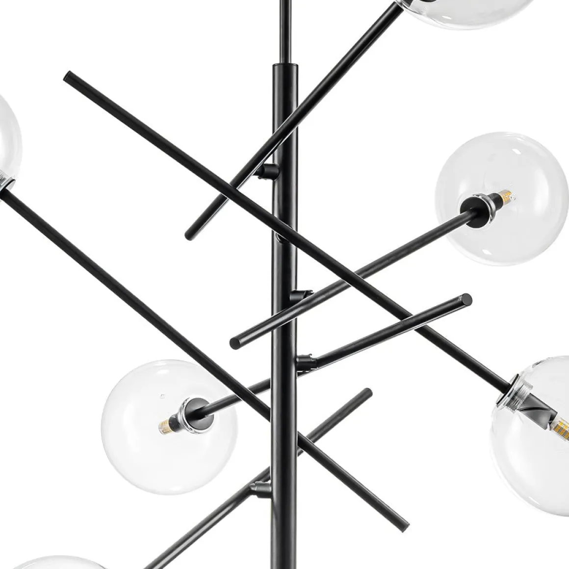 Celestial Glass Globe Sputnik Chandelier - Adjustable Linear Arm
