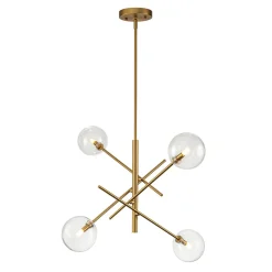 Celestial Glass Globe Sputnik Chandelier - Adjustable Linear Arm