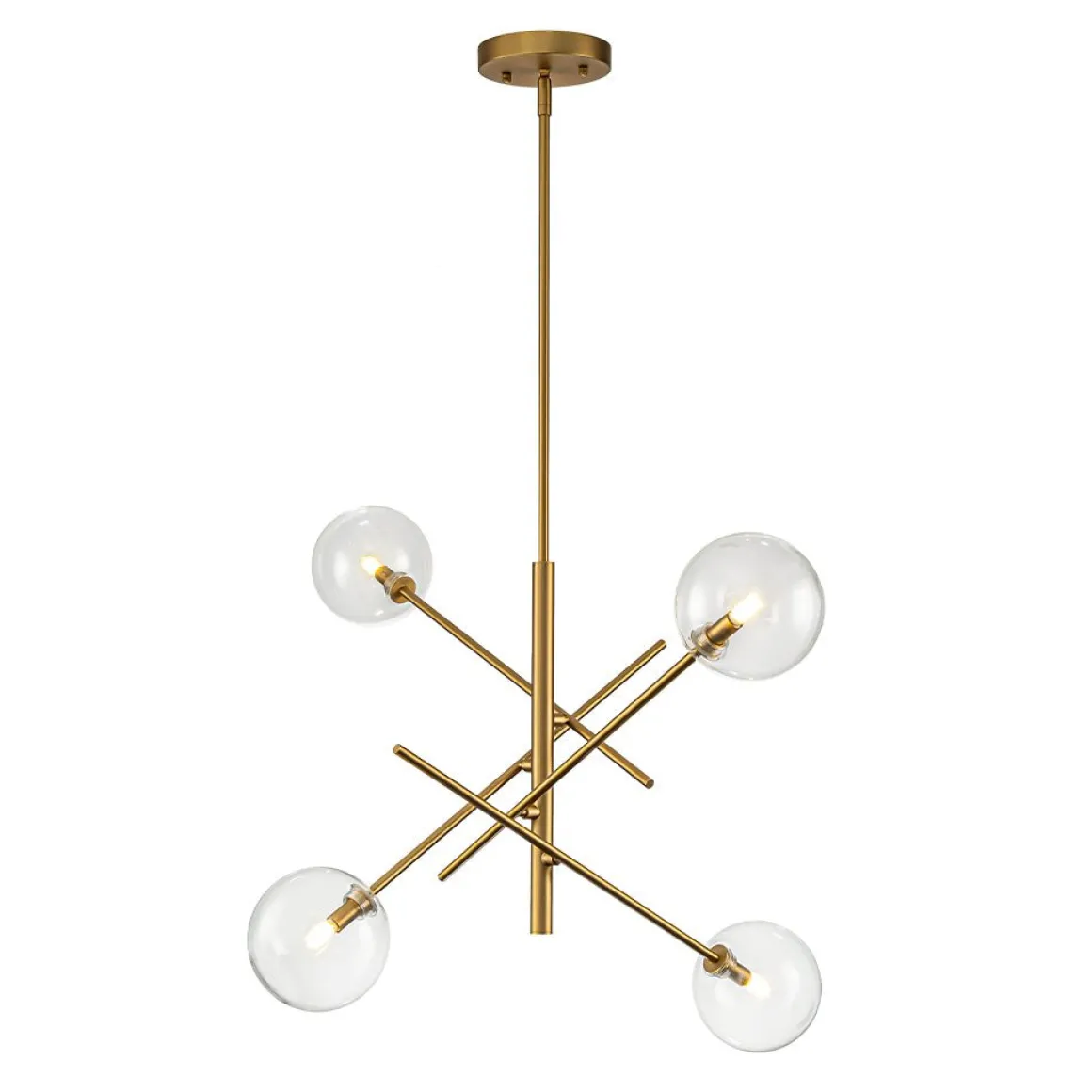 Celestial Glass Globe Sputnik Chandelier - Adjustable Linear Arm
