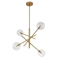Celestial Glass Globe Sputnik Chandelier - Adjustable Linear Arm