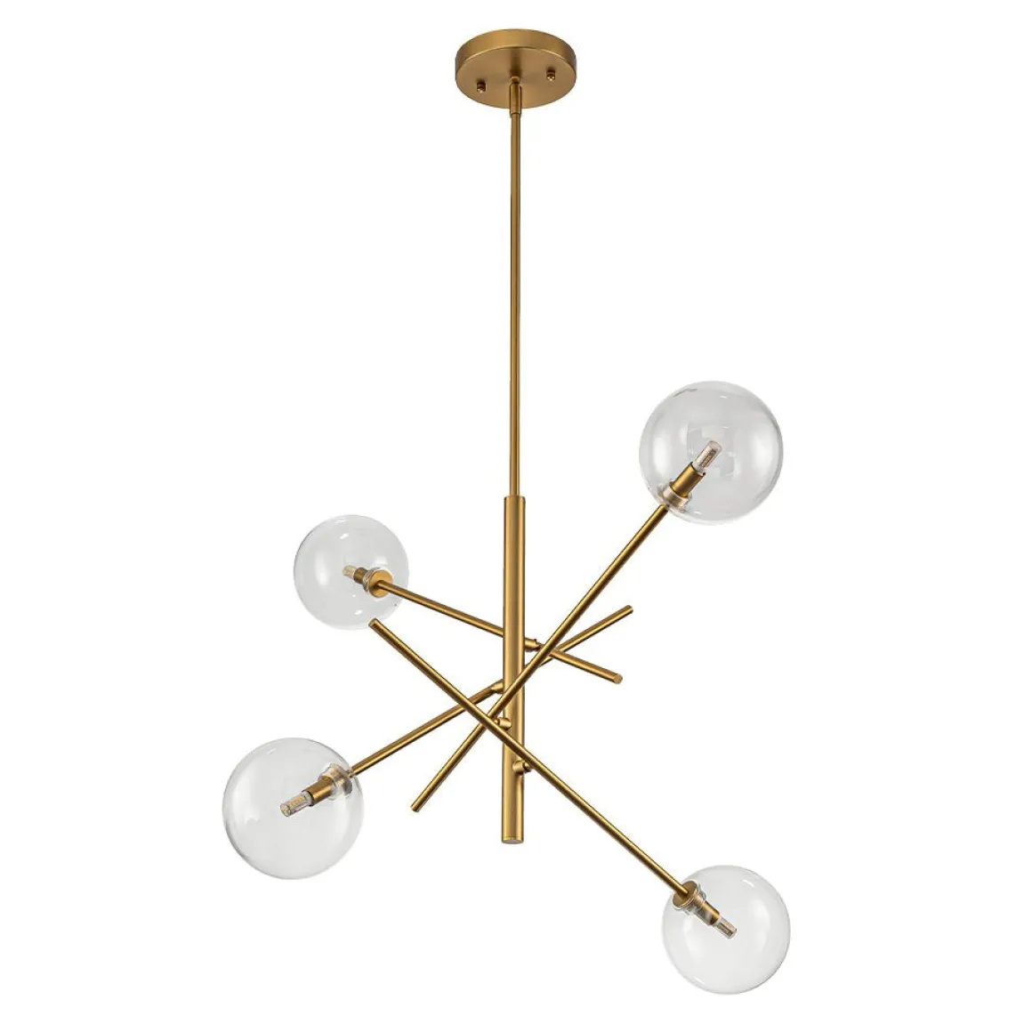 Celestial Glass Globe Sputnik Chandelier - Adjustable Linear Arm