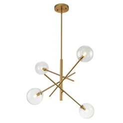Celestial Glass Globe Sputnik Chandelier - Adjustable Linear Arm