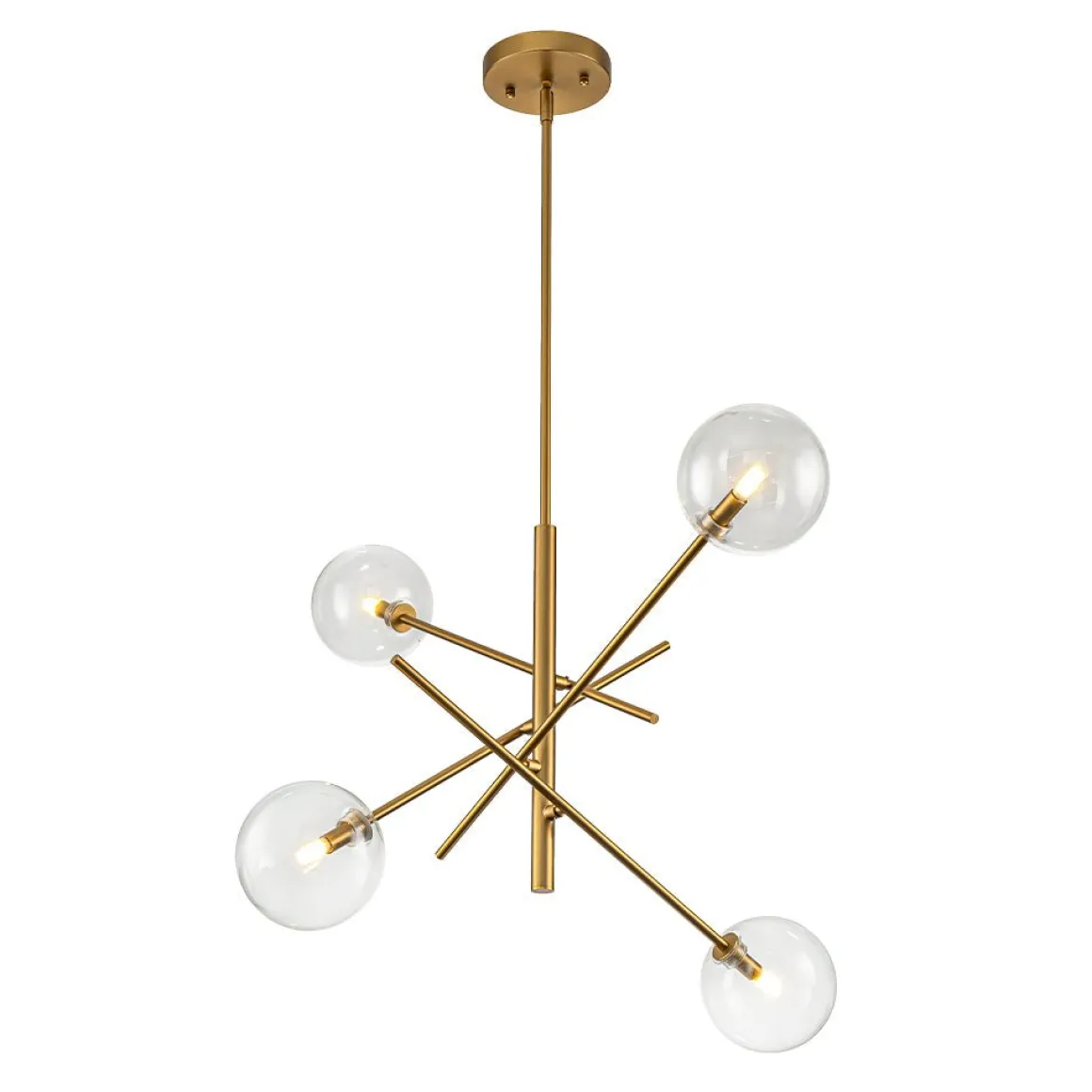 Celestial Glass Globe Sputnik Chandelier - Adjustable Linear Arm