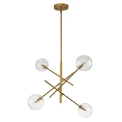 Celestial Glass Globe Sputnik Chandelier - Adjustable Linear Arm