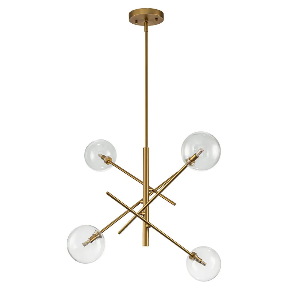 Celestial Glass Globe Sputnik Chandelier - Adjustable Linear Arm
