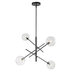 Celestial Glass Globe Sputnik Chandelier - Adjustable Linear Arm