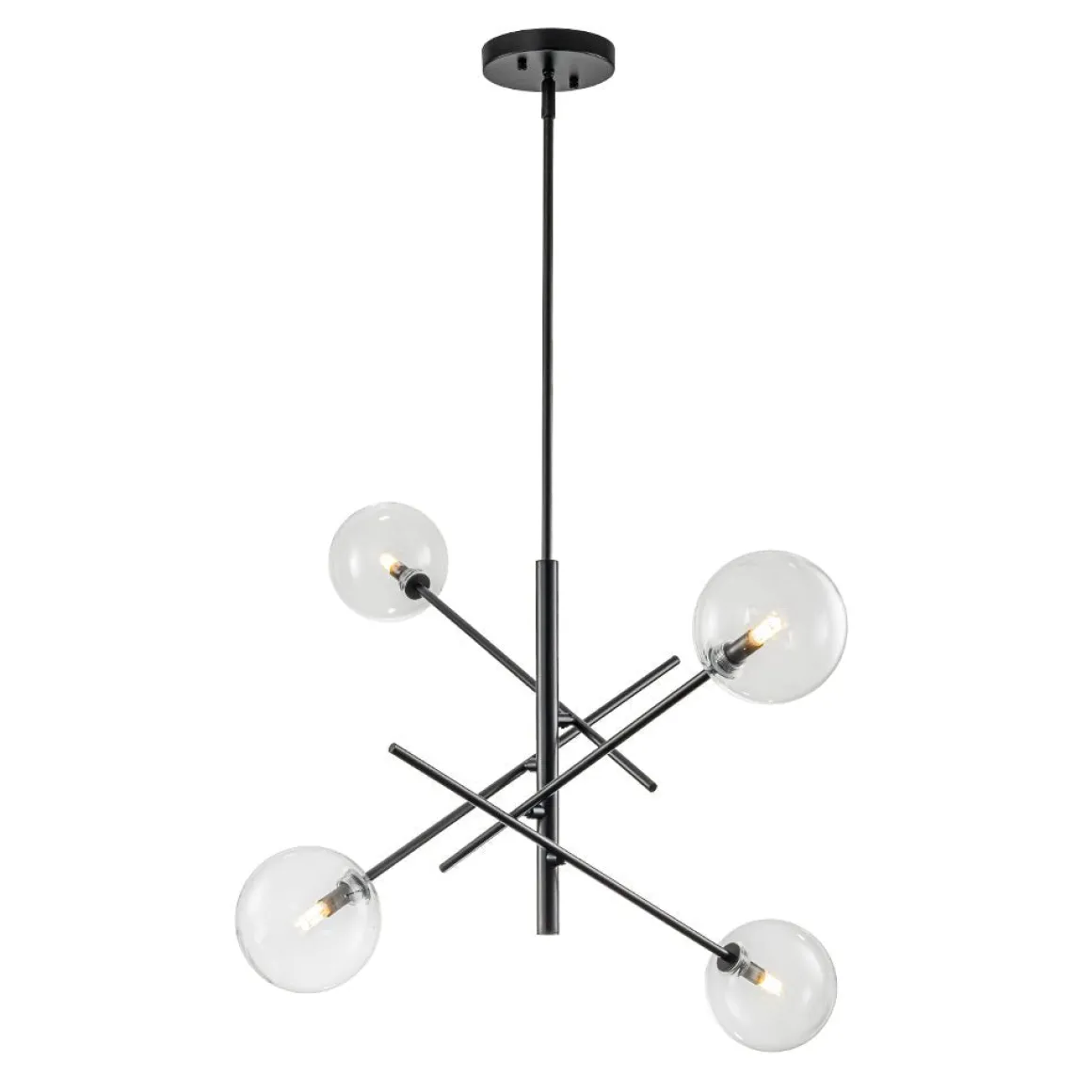 Celestial Glass Globe Sputnik Chandelier - Adjustable Linear Arm