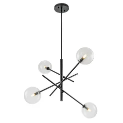 Celestial Glass Globe Sputnik Chandelier - Adjustable Linear Arm