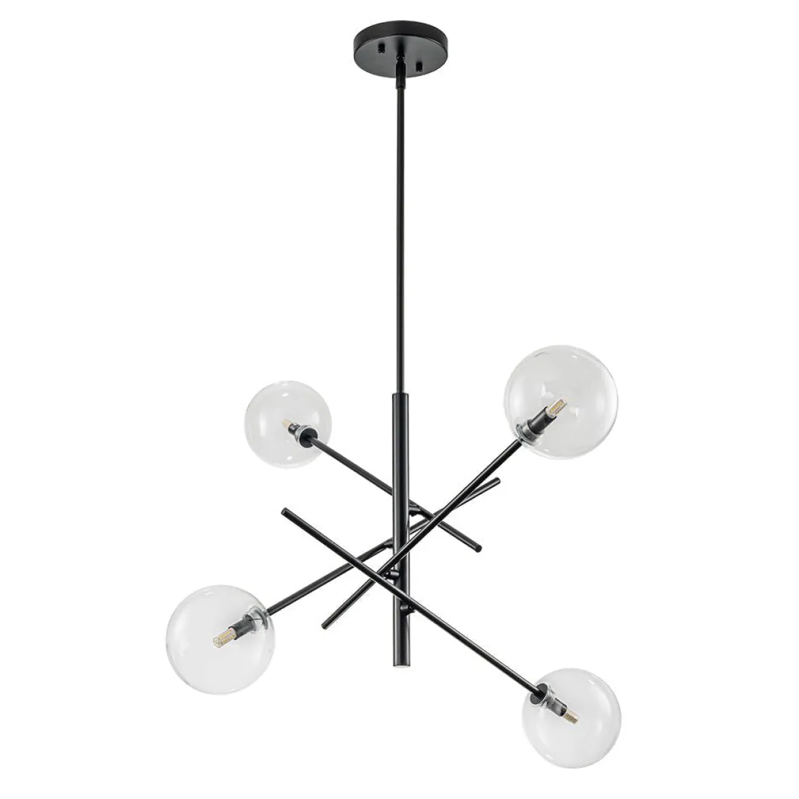 Celestial Glass Globe Sputnik Chandelier - Adjustable Linear Arm
