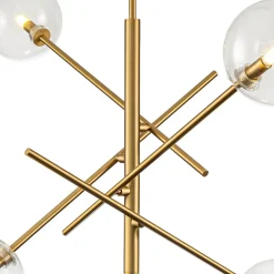 Celestial Glass Globe Sputnik Chandelier - Adjustable Linear Arm