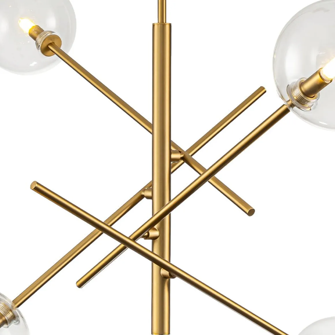 Celestial Glass Globe Sputnik Chandelier - Adjustable Linear Arm