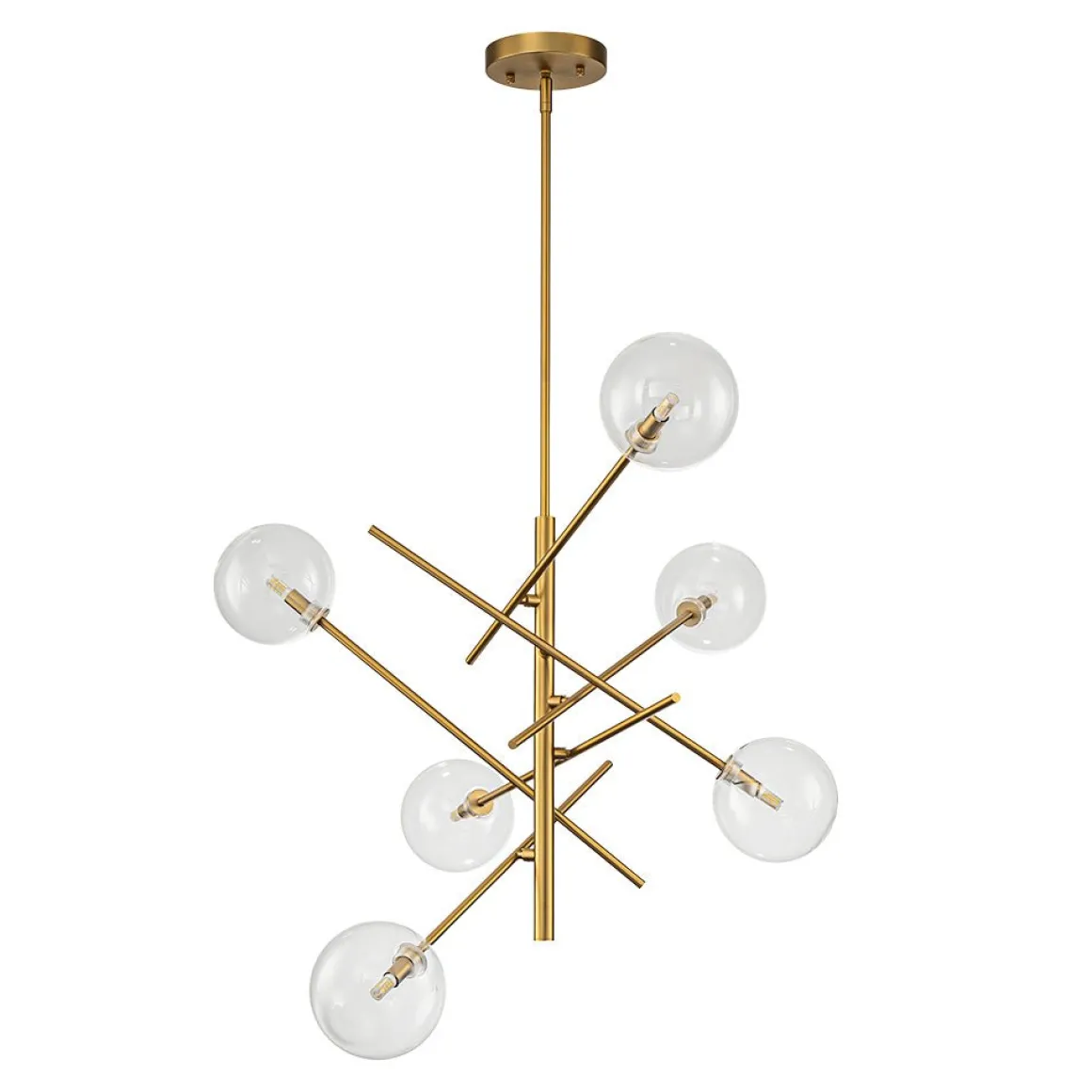 Celestial Glass Globe Sputnik Chandelier - Adjustable Linear Arm