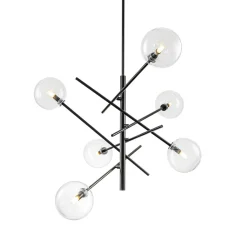 Celestial Glass Globe Sputnik Chandelier - Adjustable Linear Arm