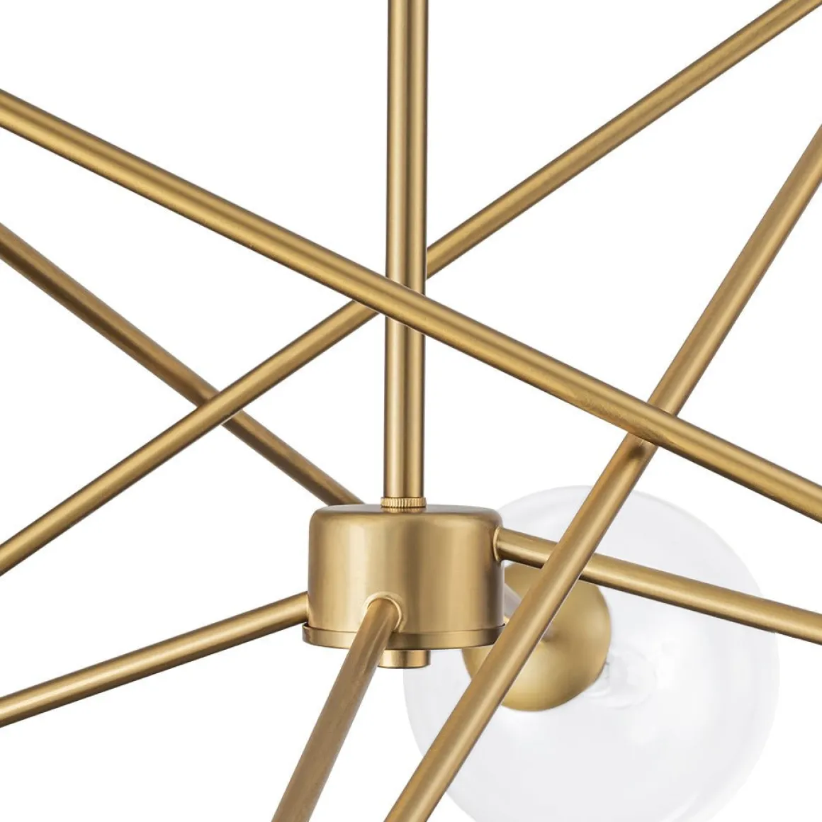 Celestial Glass Globe Staggered Linear Sputnik Chandelier