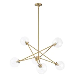 Celestial Glass Globe Staggered Linear Sputnik Chandelier