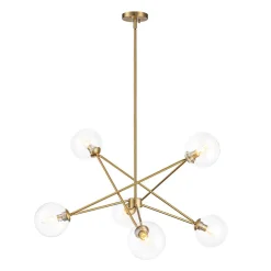 Celestial Glass Globe Staggered Linear Sputnik Chandelier