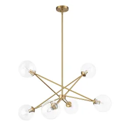 Celestial Glass Globe Staggered Linear Sputnik Chandelier