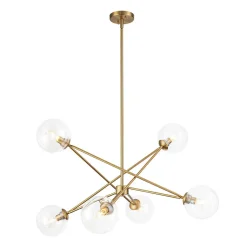 Celestial Glass Globe Staggered Linear Sputnik Chandelier