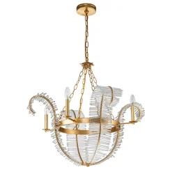 Chic Antique Crystal Floral Chandelier