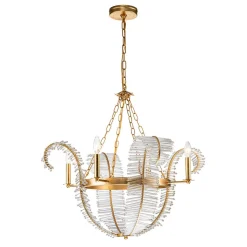 Chic Antique Crystal Floral Chandelier