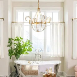 Chic Antique Crystal Floral Chandelier