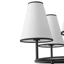 Classic 6-Light Fabric Conical Shade Wheel Chandelier