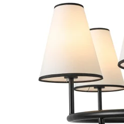 Classic 6-Light Fabric Conical Shade Wheel Chandelier