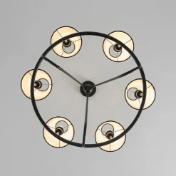 Classic 6-Light Fabric Conical Shade Wheel Chandelier
