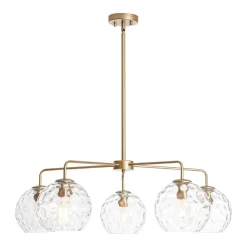 Clear Hammered Glass Globe 5-light Round Sputnik Chandelier