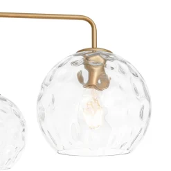 Clear Hammered Glass Globe 5-light Round Sputnik Chandelier