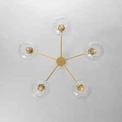 Clear Hammered Glass Globe 5-light Round Sputnik Chandelier