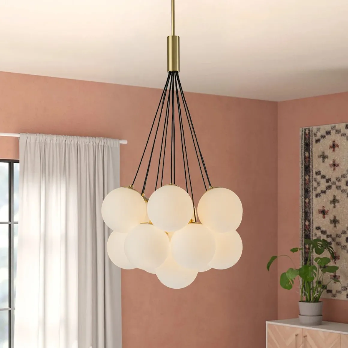 Cloud Style Opal Glass Cluster Bubble Chandelier Pendant Light
