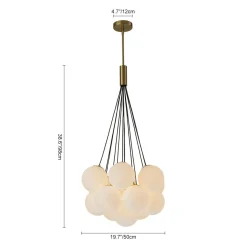 Cloud Style Opal Glass Cluster Bubble Chandelier Pendant Light