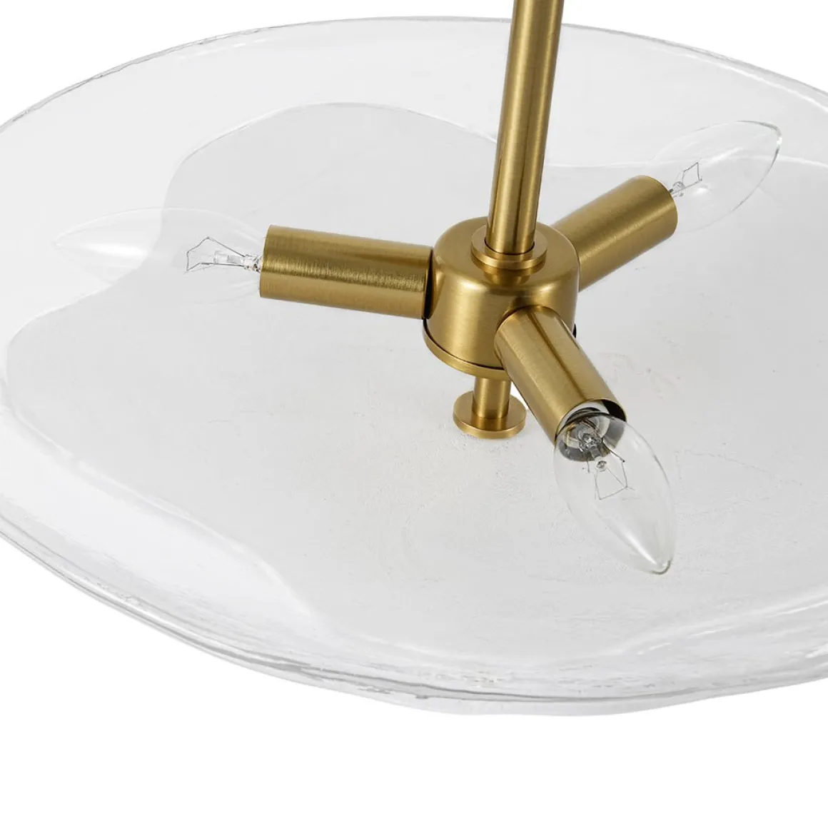 Cloudy Style Textured Glass Shallow Bowl Round Semi Flush Mount