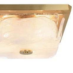 Cloudy White Glazed Glass Square Flush Mount Ceiling Light