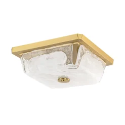 Cloudy White Glazed Glass Square Flush Mount Ceiling Light