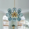 Cluster Blue Glass Bubble Chandelier