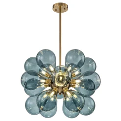 Cluster Blue Glass Bubble Chandelier