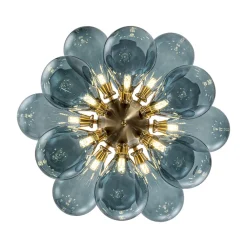 Cluster Blue Glass Bubble Chandelier