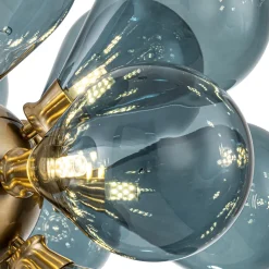 Cluster Blue Glass Bubble Chandelier
