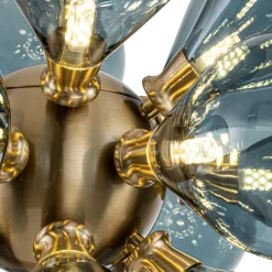 Cluster Blue Glass Bubble Chandelier