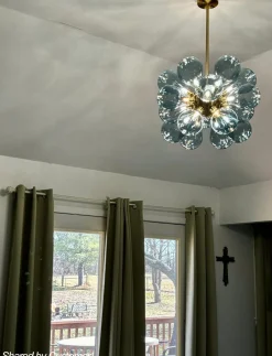 Cluster Blue Glass Bubble Chandelier