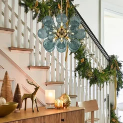 Cluster Blue Glass Bubble Chandelier